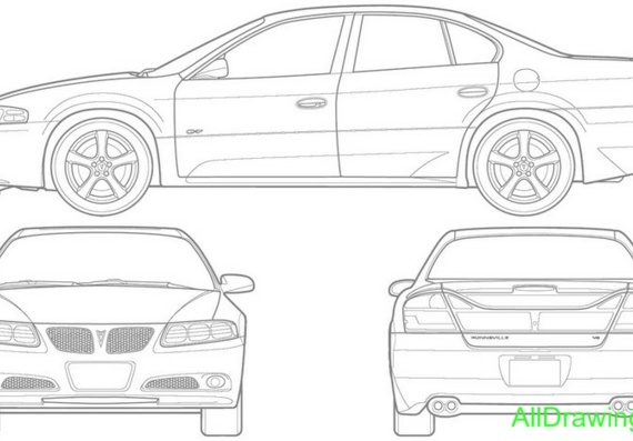 Pontiac Bonneville (2005) (Pontiac Bonneville (2005)) - drawings of the car